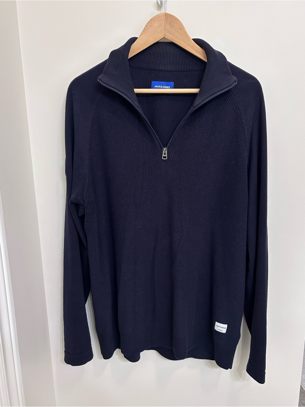 Jack & Jones Men's Dark Navy Half-Zip Pullover Sweater